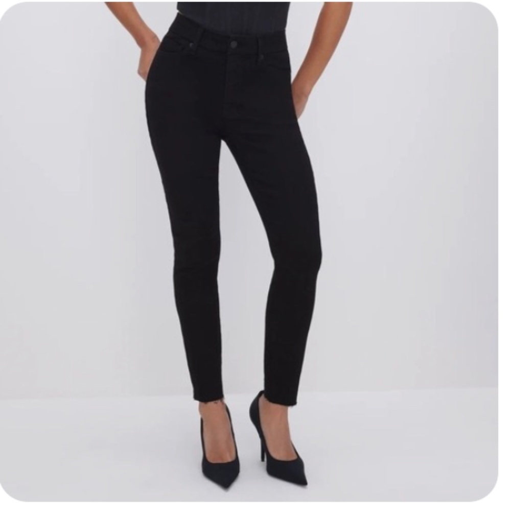 GOOD AMERICAN Good Petite Skinny Jeans Black001 Size 12/31